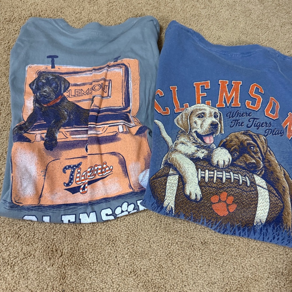 Men’s Blue and Orange Graphic T-Shirts